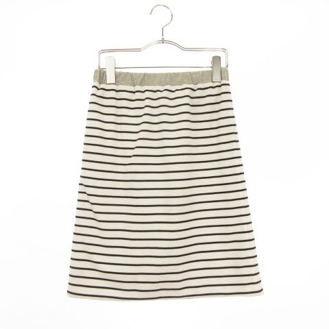 アンデミュウ Andemiu スカート 台形 ボーダー ミニ グレー ☆S☆ /hn0326 レディース拍卖