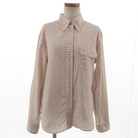 コムサデモード COMME CA DU MODE シャツ 長袖 ボタンダウン コットン 格子柄 ベージュ レッド 赤 グレー レディース拍卖