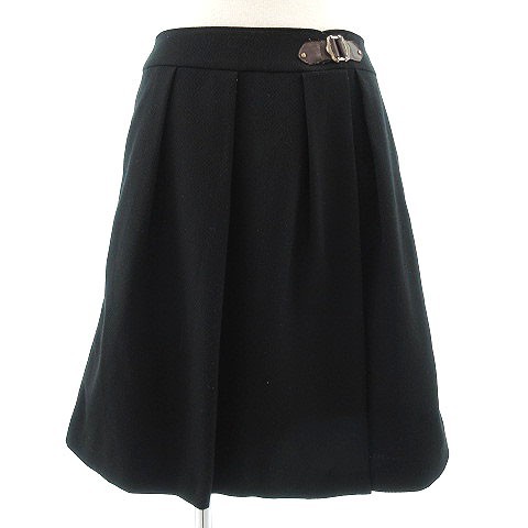 クリアインプレッション CLEAR IMPRESSION スカート ギャザースカート ミディ丈 ベルト ブラック 黒 2 レディース拍卖
