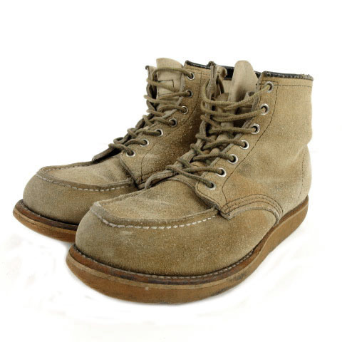 レッドウィング REDWING ブーツ アイリッシュセッター 刺繍羽タグ90's スウェード ベージュ メンズ拍卖