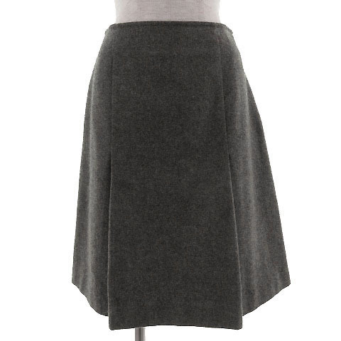 イネド INED スカート ミディ丈 フレアー ウール混 グレー 2 レディース拍卖
