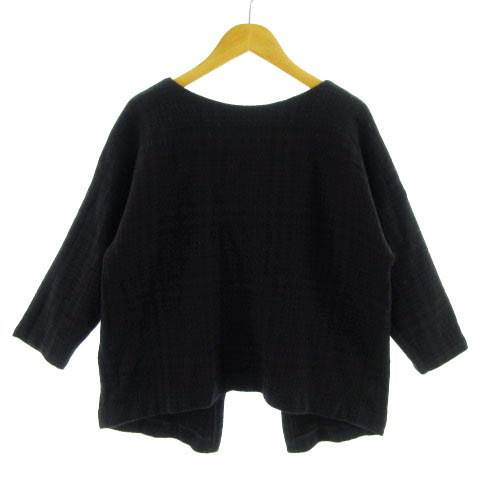 ジャーナルスタンダード レリューム JOURNAL STANDARD relume The Female ニット 長袖 ウール 総柄 ネイビー 紺 ブラック 黒 F拍卖