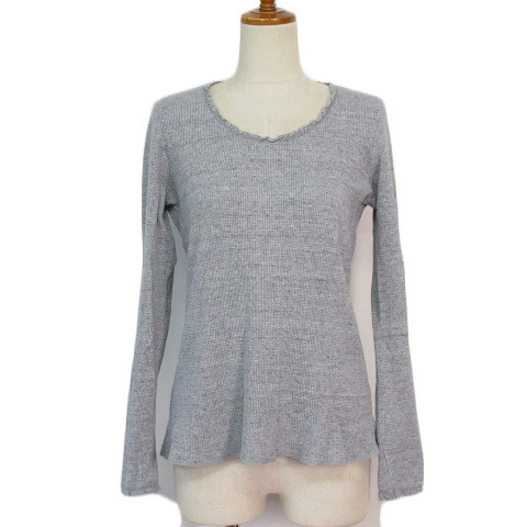 ジャーナルスタンダード JOURNAL STANDARD カットソー ワッフル サーマル フリル 長袖 グレー レディース拍卖