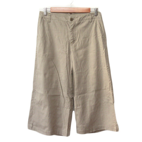 メルローズ クレール melrose CLAIRE パンツ ワイド クロップド シンチバック 3 ベージュ レディース拍卖