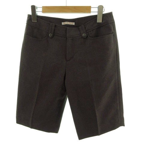 エル ELLE PLANETE パンツ ハーフパンツ ひざ丈 ヘリンボーン シンプル ブラウン 茶 36 レディース拍卖