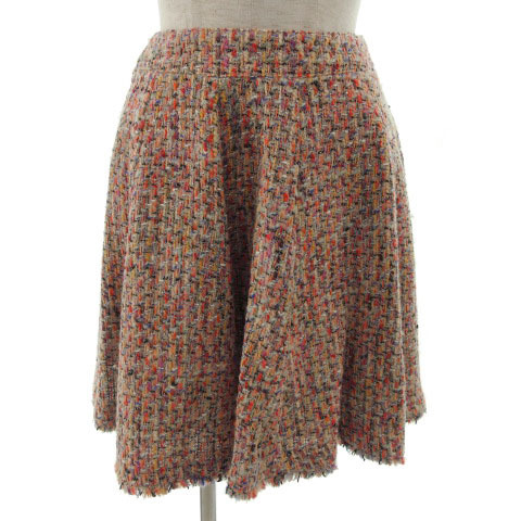 アナイ ANAYI スカート フレア ひざ丈 ツイード マルチカラー 36 レディース拍卖