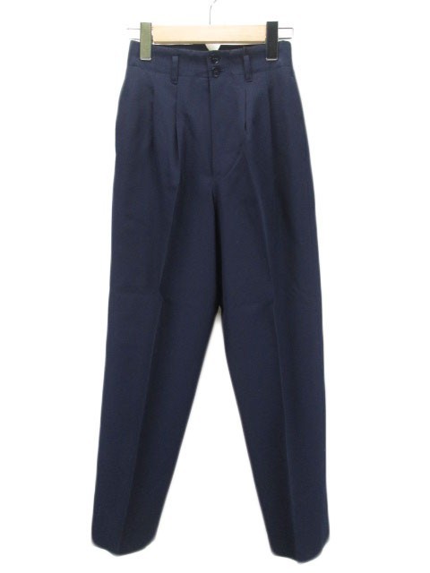 未使用品 アトリエサブ ATELIER SAB パンツ テーパード ウール S 紺 レディース拍卖