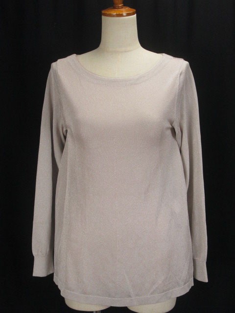 ボディドレッシングデラックス BODY DRESSING Deluxe カットソー ニット フレア ラメ 長袖 36 グレー レディース拍卖