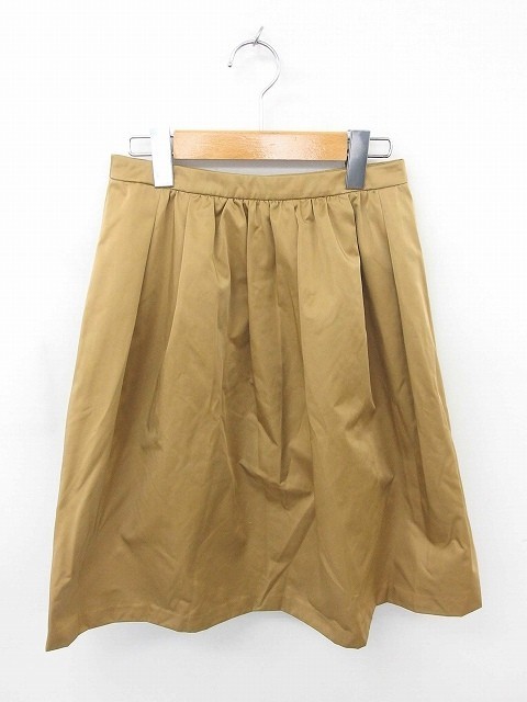 スピック&スパン ノーブル Spick&Span Noble スカート フレア 膝下丈 無地 シンプル 薄手 36 茶 ベージュ /TT6 レディース拍卖
