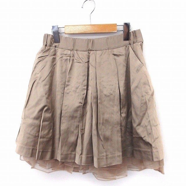 プラージュ Plage スカート ギャザー チュール ミニ ゴム ゴールド 金 /FT42 レディース拍卖