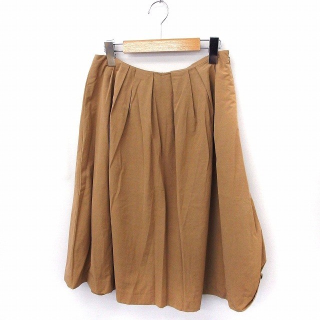 スピック&スパン Spick&Span スカート ギャザー ロング 無地 シンプル 38 キャメル 茶 /FT41 レディース拍卖