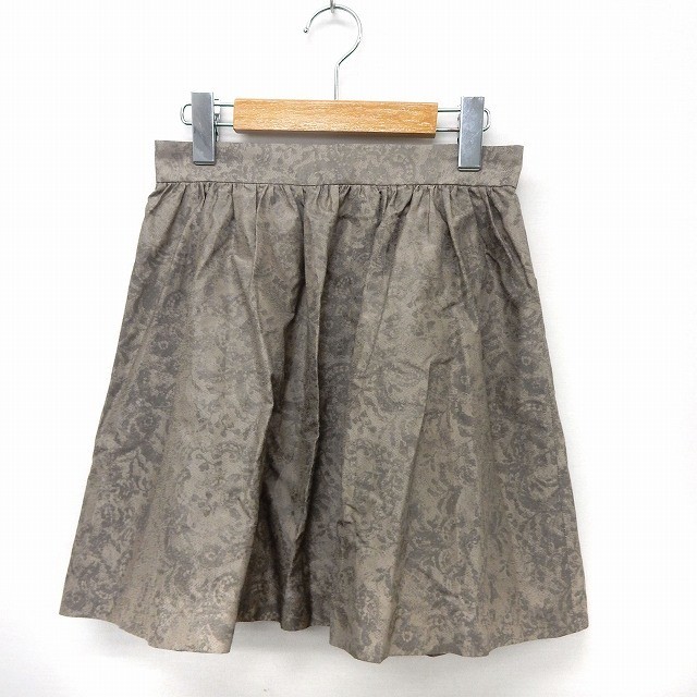 スピック&スパン Spick&Span スカート フレア ミニ バックジップ 総柄 36 グレー /ST37 レディース拍卖