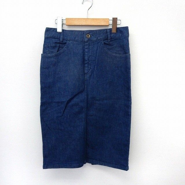 ジャーナルスタンダード JOURNAL STANDARD スカート デニム タイト 膝丈 バックスリット ジップフライ 36 ブルー /ST9 レディース拍卖