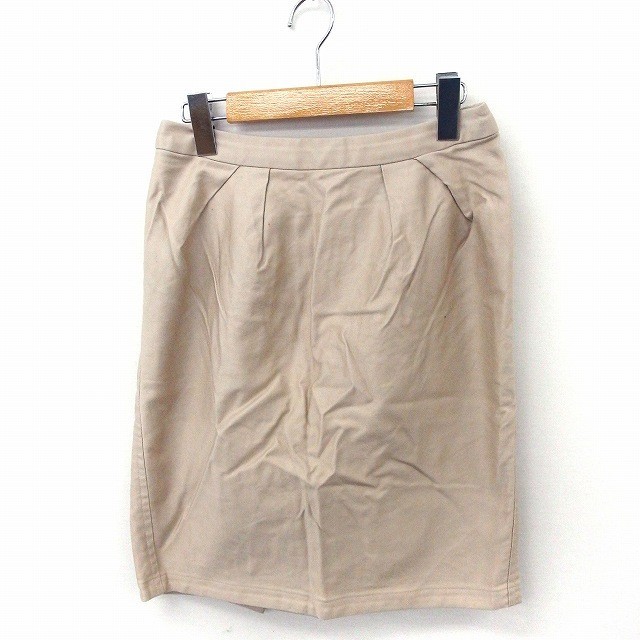 ドゥーズィエムクラス DEUXIEME CLASSE スカート タイト ひざ丈 無地 シンプル 綿 36 ベージュ /FT45 レディース拍卖
