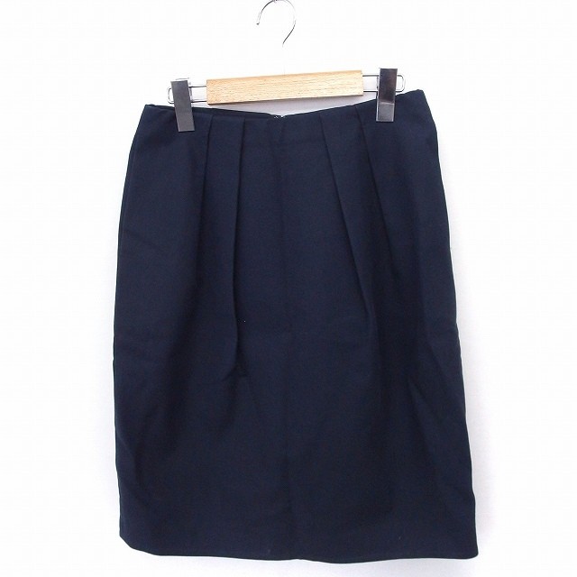 ボールジー BALLSEY トゥモローランド スカート タイト ひざ丈 無地 シンプル 綿 36 ネイビー 紺 /FT6 レディース拍卖