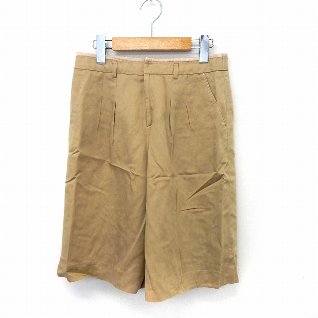 ボールジー BALLSEY トゥモローランド パンツ ハーフ 膝丈 ジップフライ ポケット シンプル 36 ベージュ /ST31 メンズ拍卖