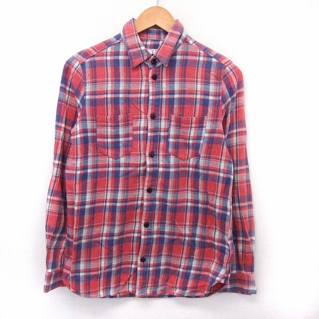 ロデオクラウンズ Rodeo Crowns シャツ チェックシャツ 長袖 ステンカラー ポケット 1 レッド /ST46 レディース拍卖