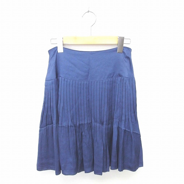 ボールジー BALLSEY トゥモローランド スカート フレア ひざ丈 無地 シンプル サイドジップ 36 紺 ネイビー /TT29 レディース拍卖