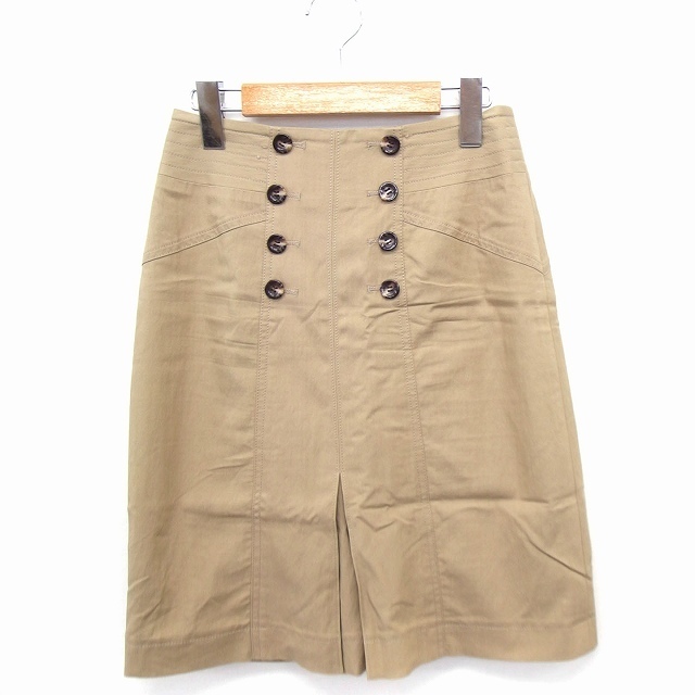 ビアッジョブルー Viaggio Blu スカート スリット ひざ下丈 飾りボタン ワーク 1 ベージュ /FT19 レディース拍卖