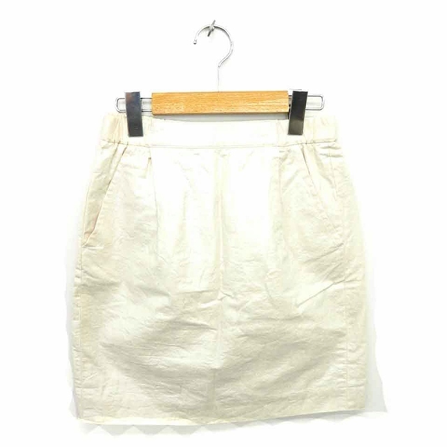 ルクスルフト Luxluft speziell gemacht スカート タイト ミニ 光沢 バックジップ 薄手 36 ライトベージュ 薄茶 /TT1 レディース拍卖