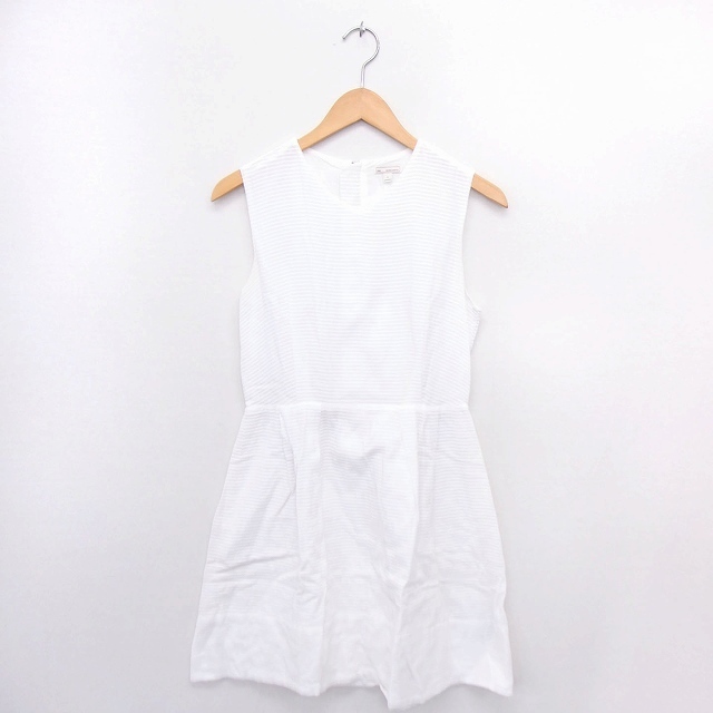 ギャップ GAP ワンピース ボーダー フレア Vネック ノースリーブ ひざ丈 コットン 綿 2 ホワイト 白 /FT2 レディース拍卖
