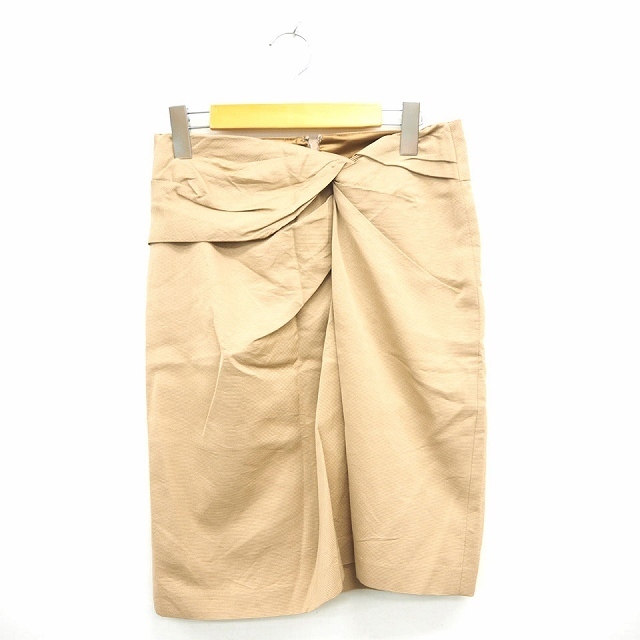 シップス SHIPS スカート タイト 無地 シンプル ひざ丈 M ベージュ 薄茶 /MT53 レディース拍卖