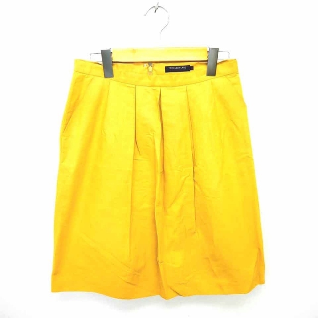 トゥモローランドコレクション TOMORROWLAND collection スカート タイト ひざ丈 バックジップ 薄手 38 からし色 マスタード /TT2拍卖