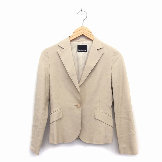 クリアインプレッション CLEAR IMPRESSION テーラード ジャケット シングル ウール混 無地 シンプル 2 ベージュ /HT3 レディース拍卖