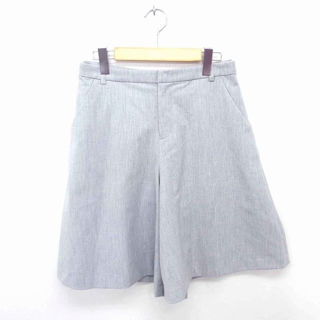 クミキョク 組曲 KUMIKYOKU ハーフ パンツ ひざ丈 ジップフライ 無地 シンプル 3 グレー /TT12 レディース拍卖