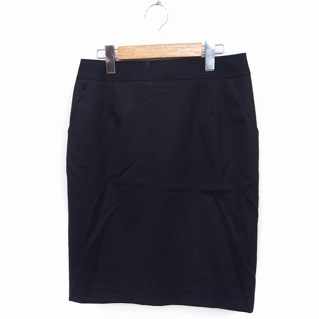 シップス SHIPS タイト スカート ひざ下丈 無地 ウール M ブラック 黒 /FT30 レディース拍卖