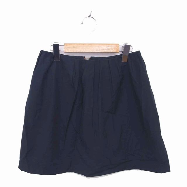 スピック&スパン Spick&Span 台形 スカート ミニ バックジップ 薄手 36 ネイビー 紺 /TT10 レディース拍卖
