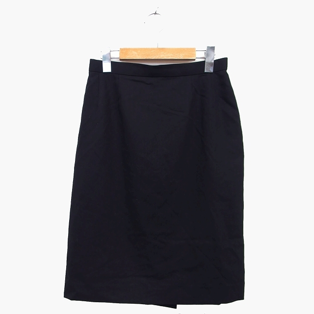 エンリココベリ ENRICO COVERI 台形 スカート 膝丈 ウール 毛 無地 シンプル スリット 11AR ブラック 黒 /HT33 レディース拍卖