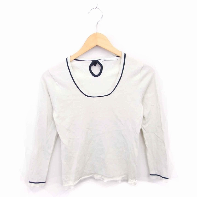 イエナ IENA カットソー ニット 丸首 ラメ 薄手 長袖 アイボリー /TT10 レディース拍卖