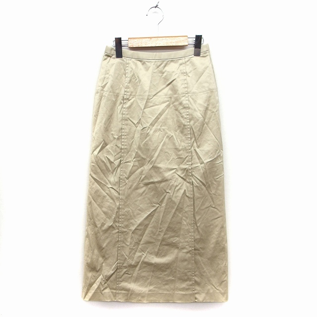 ギャルリーヴィー GALERIE VIE トゥモローランド フレア スカート マキシ丈 ロング 無地 綿 1 ベージュ /FT7 レディース拍卖