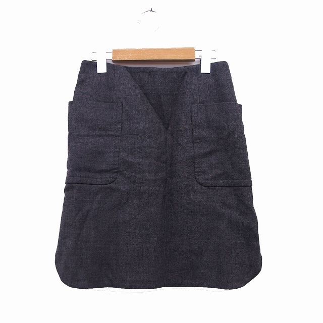 スピック&スパン ノーブル Spick&Span Noble スカート 台形スカート ミニ シンプル 38 チャコールグレー /KT23 レディース拍卖