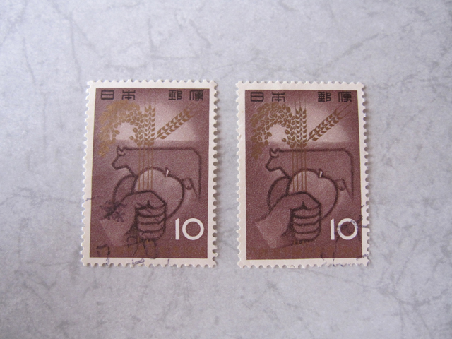 【 使用済み 切手 】 八郎潟干陸式 記念 1964年 2枚 昭和の切手 昭和レトロ拍卖