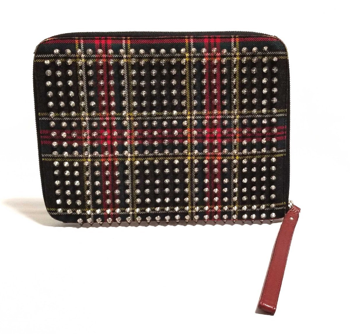 クリスチャンルブタン タブレットケース アイパッドケース ルブタン スタッズ スパイク チェック Christian Louboutin 【中古】拍卖