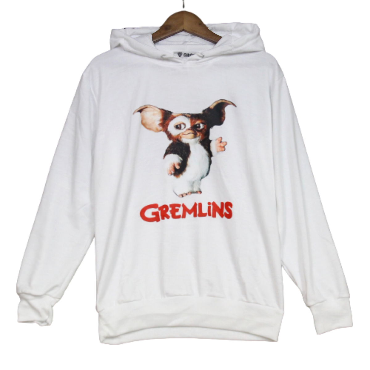 グレムリン ギズモ プルオーバーパーカー メンズパーカー アメリカ 映画 人形 スウェット フード付き 薄手 春秋物 ★pk0089-wht-xl拍卖