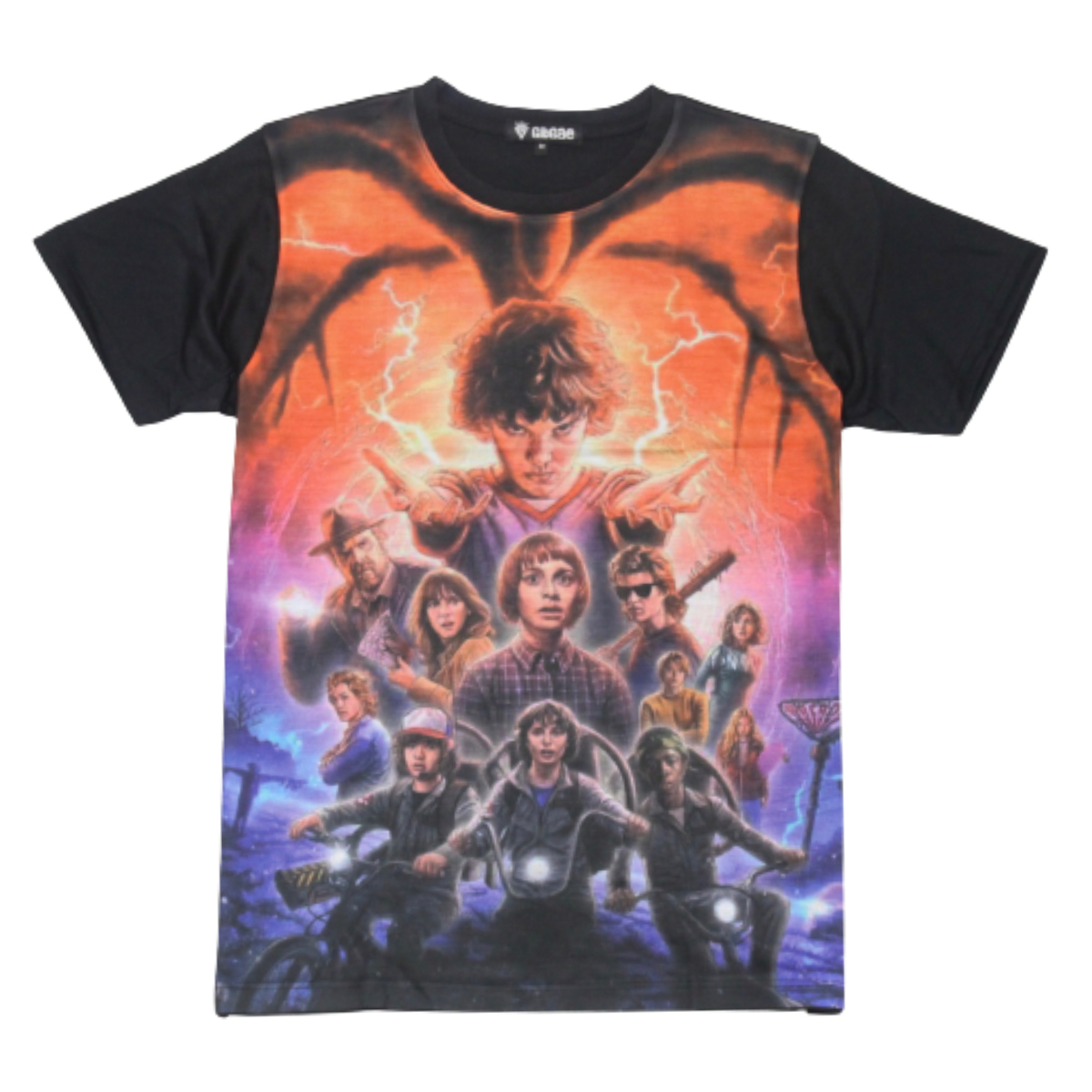 ストレンジャー・シングス シーズン2 イレブン アメリカ ドラマ ダスティン ストリート系 デザインTシャツ メンズ 半袖 ★tsr0790-blk-l拍卖