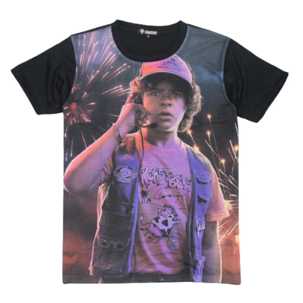 ストレンジャー・シングス シーズン4 ダスティン アメリカ ドラマ 人気 ストリート系 デザインTシャツ メンズ 半袖 ★tsr0793-blk-xl拍卖