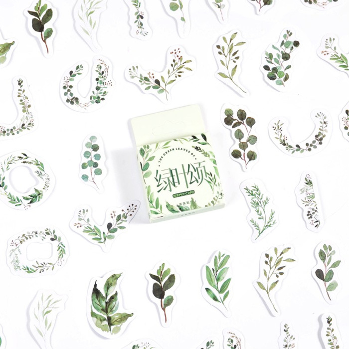 46枚 シール 葉っぱ リーフ イラスト アンティーク ビンテージ 0621拍卖