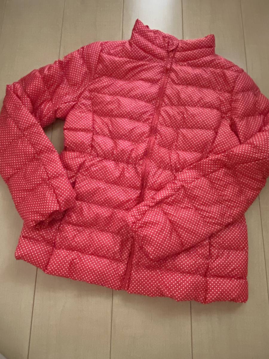 ★UNIQLO(ユニクロ)★Kids/GIRLS★ライトウォームパデットジャケット★水玉★赤×白(レッド×ホワイト)★150★拍卖