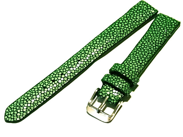 エイ革 スティングレイ ポリッシュ グリーン 16mm STPSA16G 少し長め拍卖