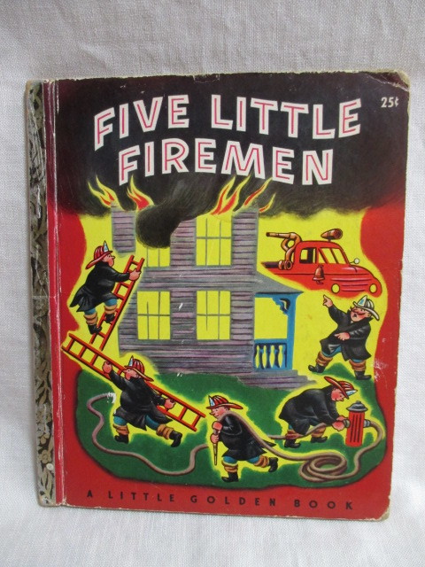 即決★ヴィンテージ FIVE LITTLE FIREMEN 消防士☆little little golden book リトルリトルゴールデンブック 洋書・絵本拍卖