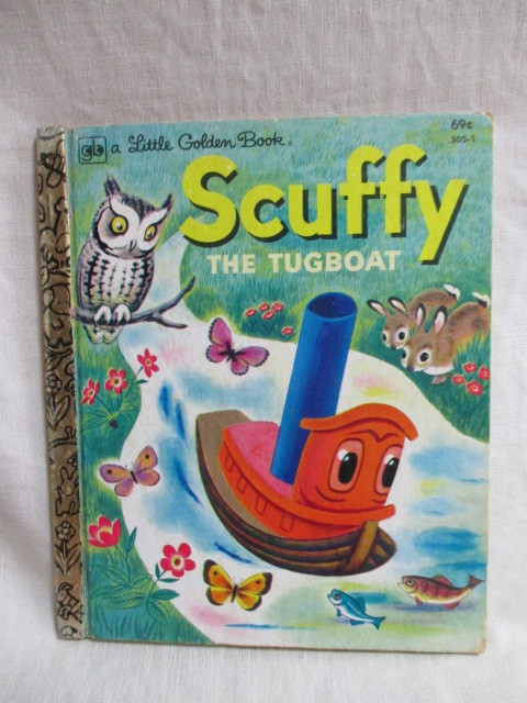 即決★ヴィンテージ Scuffy the Tugboat タグボートのスカッフィー☆little little golden book リトルリトルゴールデンブック 絵本拍卖