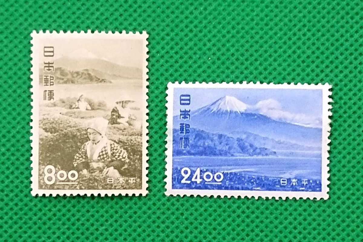 観光地百選/日本平/2種/完品/茶摘み裏糊有り/日本平裏糊無し/1951年発行/カタログ価格27,000円/No.562拍卖