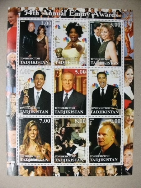 特価!タジキスタン切手『エミー賞』9枚シート 未使用拍卖