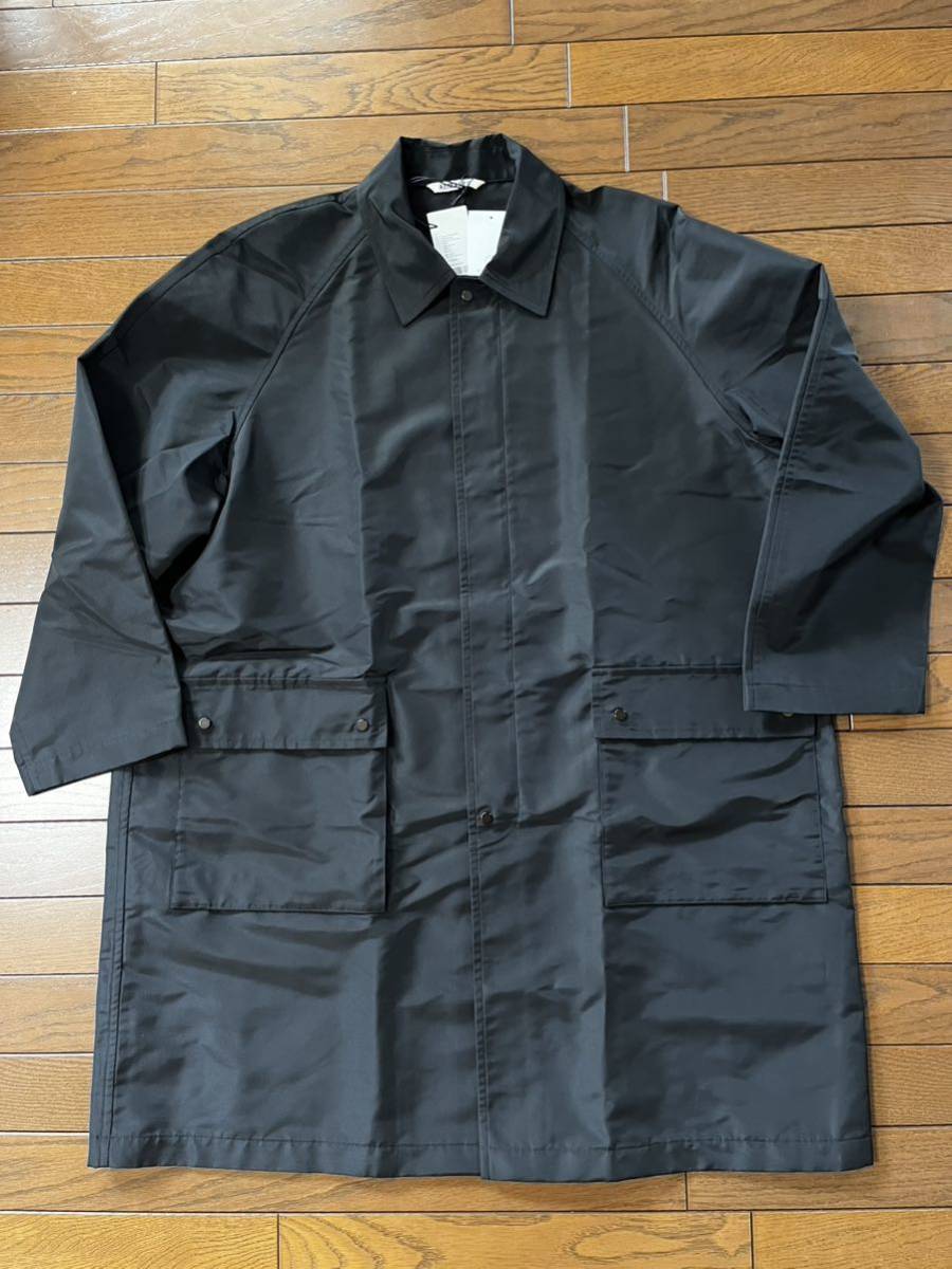 22SS AURALEE SILK POLYESTER GROSGRAIN SOUTIEN COLLAR COAT BLACK 4 オーラリー拍卖