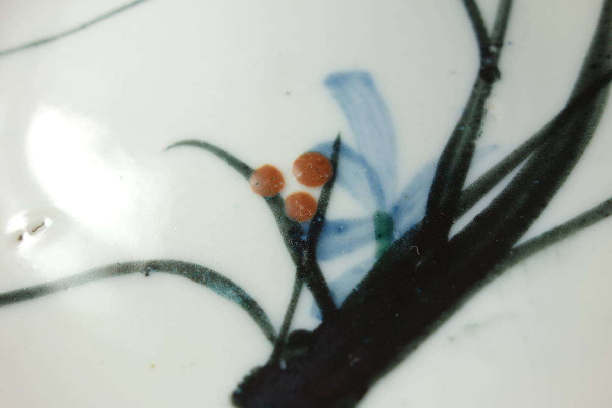 昭和初期 蘭図 おにぎり古皿 シンプルながら品格有り拍卖