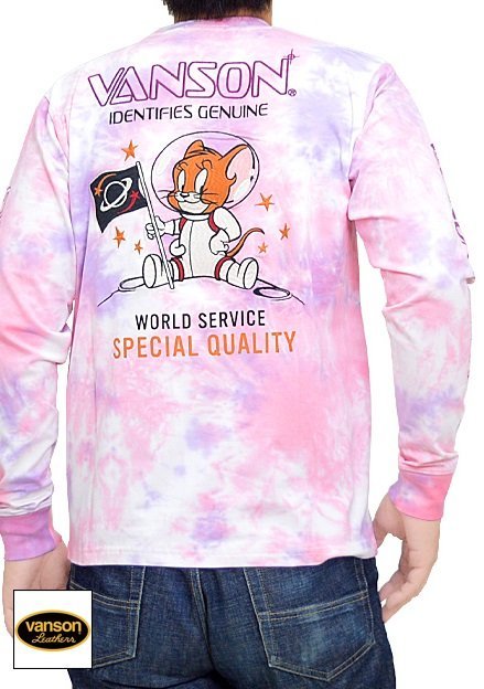 vanson×TOM&JERRYコラボ ベア天竺ロングTシャツ◆vanson タイダイXXLサイズ TJV-2231 バンソン ヴァンソン トムとジェリー 刺繍拍卖